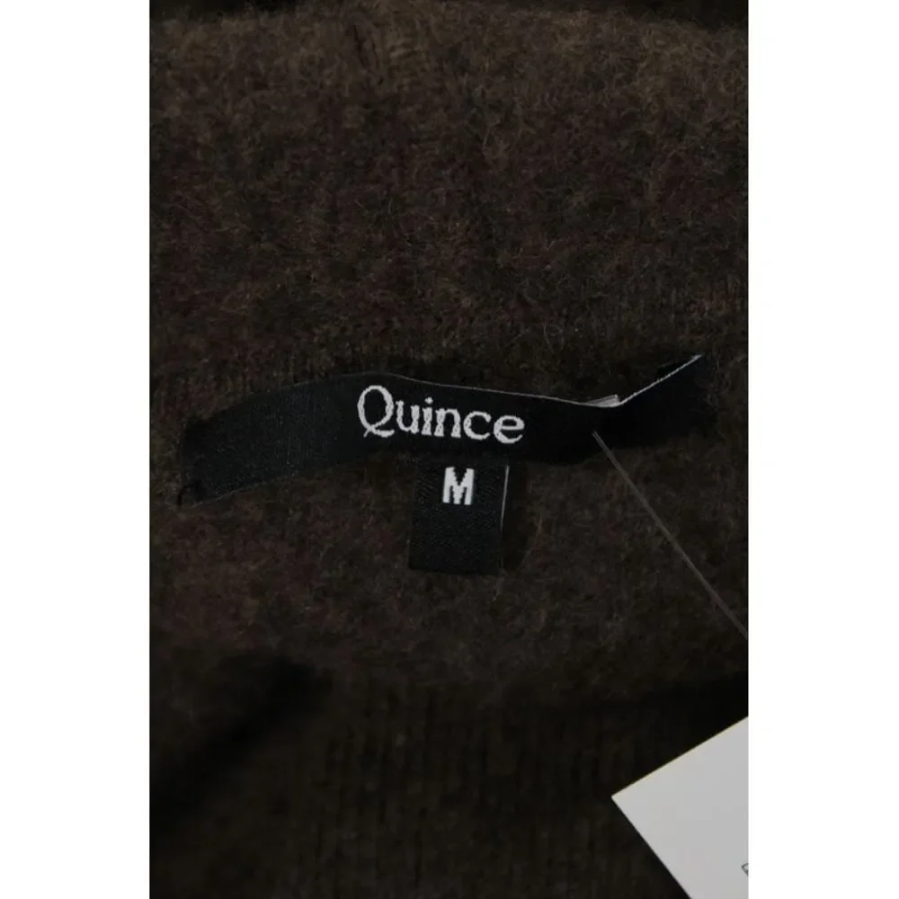 Quince Women Hooded Full Zip 100% Cashmere Sweater Brown Size M